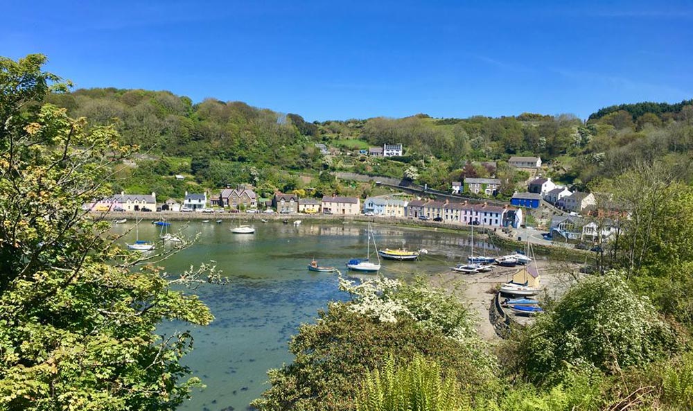 The pretty harbour at Lower Town is just beyond our terraced garden. A short 5 minute walk from our bed and breakfast will take you to the houses on quay wall.